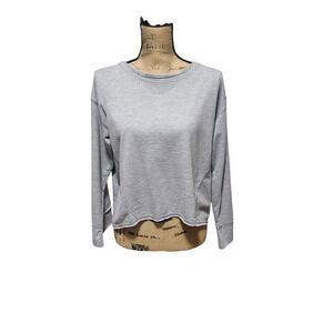 Altar'd State grey long sleeve tiered back sweater, size small